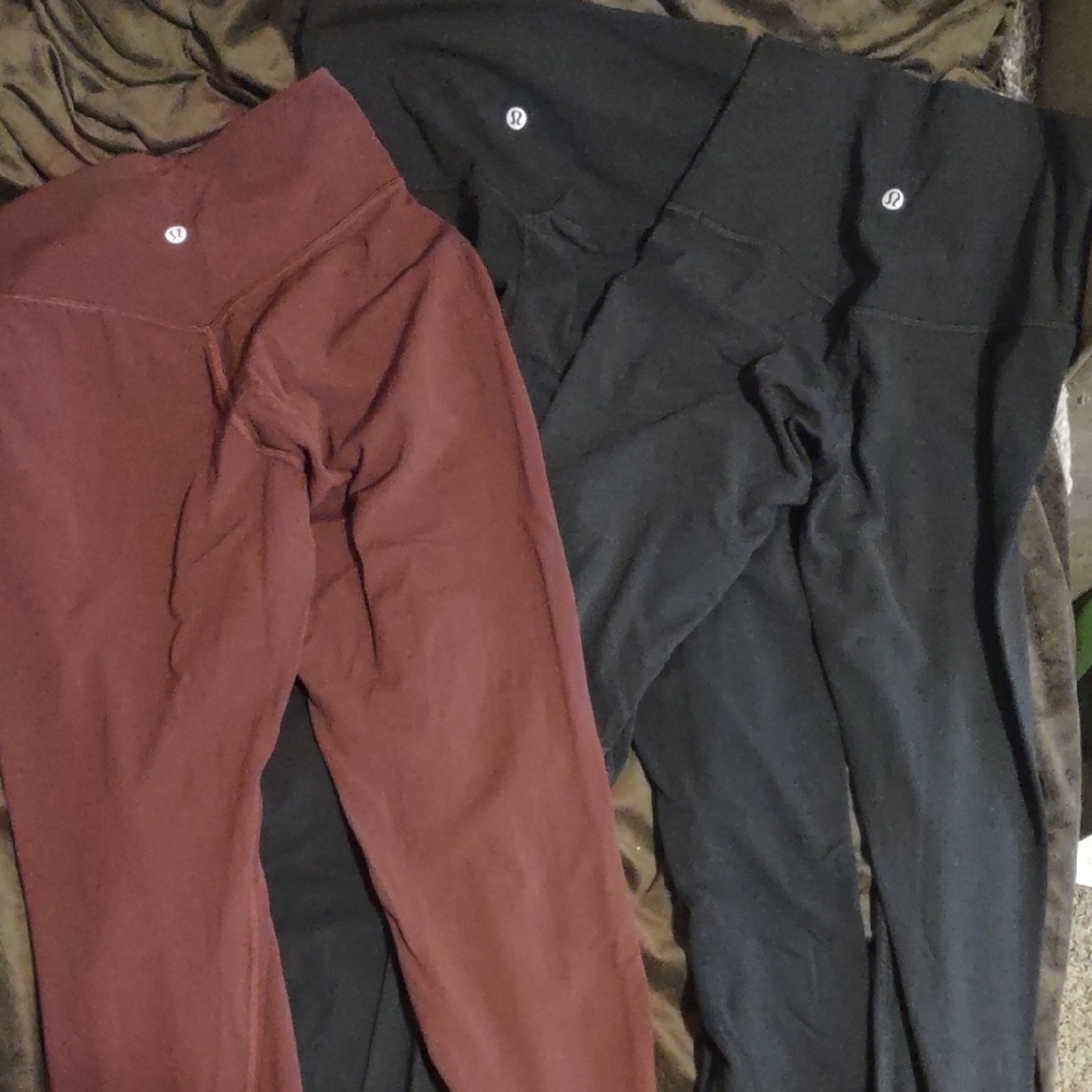 Lululemon Athletica Black and Red Leggings